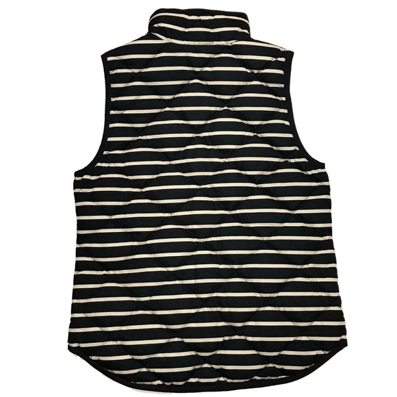 J. CREW Excursion Vest Womens XS Navy Striped Quilted - Picture 2 of 8